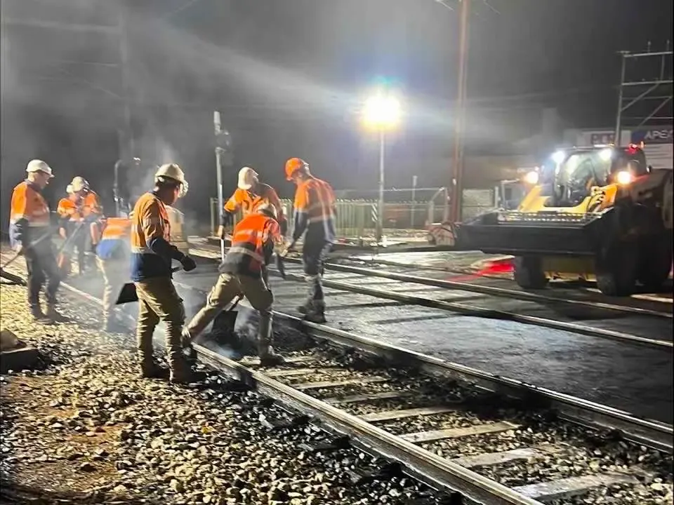 Asphalt for Rail Crossing at Raglan Ave 1